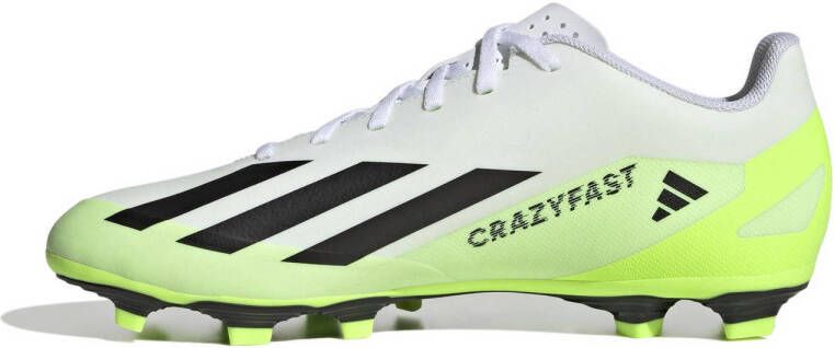 Adidas X Crazyfast.4 Gras Kunstgras Voetbalschoenen (FxG) Wit Felgeel Zwart