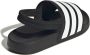 Adidas Sportswear Adilette Estrap badslippers met hielbandje zwart wit - Thumbnail 4