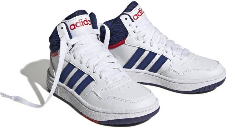 adidas Sportswear Hoops Mid 3.0 sneakers wit blauw rood