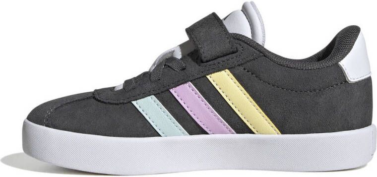 adidas Sportswear VL Court 3.0 sneakers zwart wit geel roze turquoise