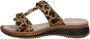 Ara Hawaii suède slippers met panterprint cognac zwart - Thumbnail 2