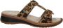 Ara Hawaii suède slippers met panterprint cognac zwart - Thumbnail 3