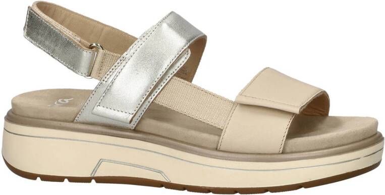 Ara Lucca leren sandalen beige zilver