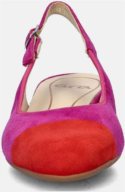 Ara Nizza 2.0 suède slingback pumps roze rood