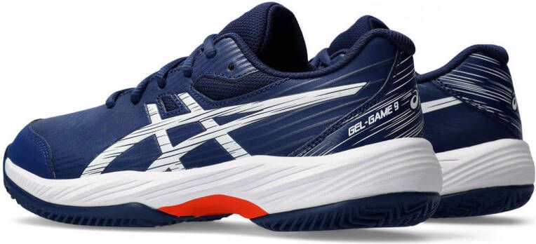 ASICS GEL GAME 9 GS CLAY OC tennisschoenen donkerblauw zilver oranje