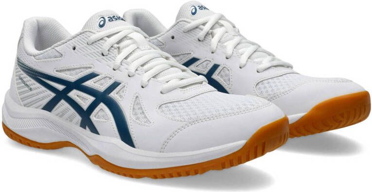 ASICS Upcourt 6 zaalsportschoenen wit donekrblauw