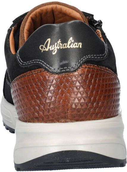 Australian Discover leren sneakers zwart