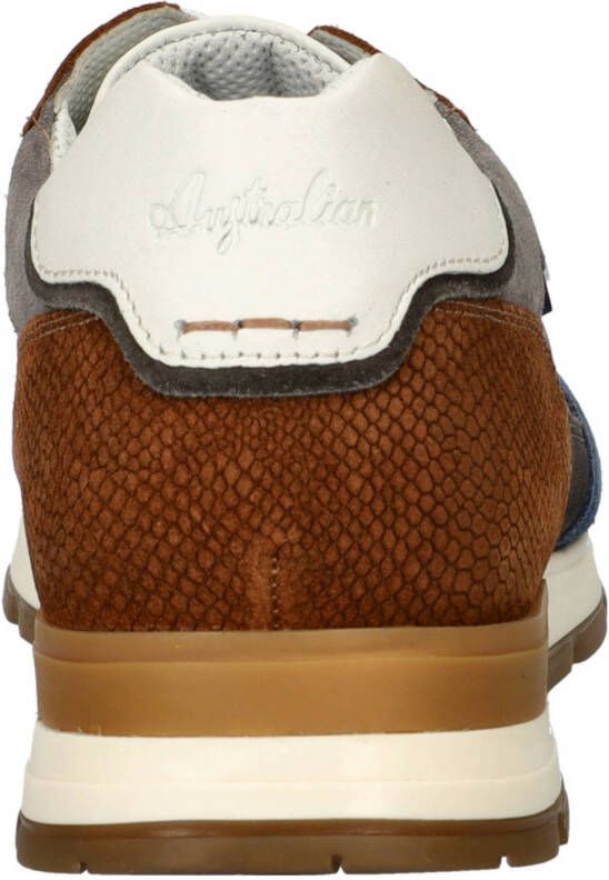 Australian Tiago leren sneakers cognac blauw