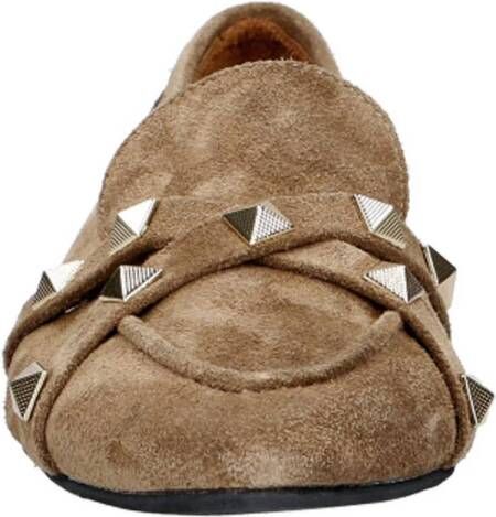 Babouche Josie-2 suède loafers donker beige