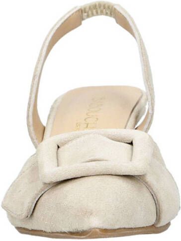Babouche Lana-2 suède slingback pumps ecru