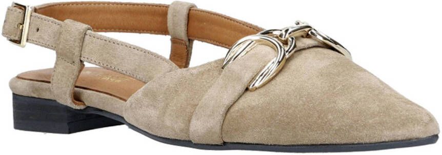 Babouche Leonore-2 suède slingback loafers beige