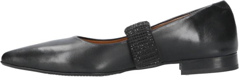 Babouche leren ballerina zwart