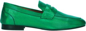 Babouche leren loafers groen metallic