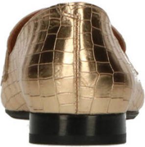 Babouche leren loafers met croroprint goud metallic