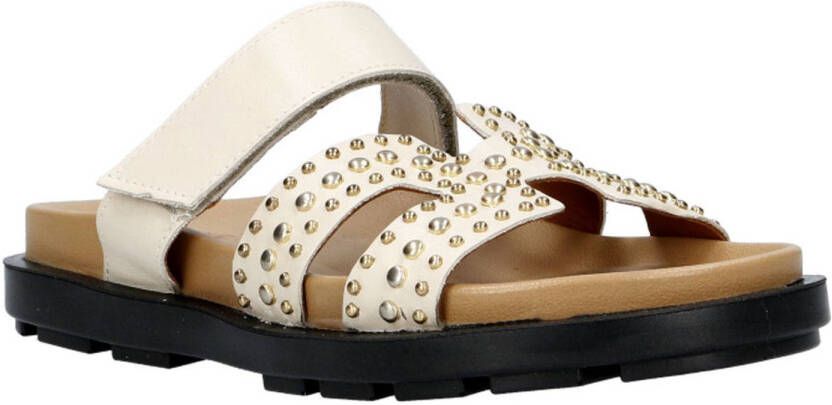 Babouche leren slippers ecru
