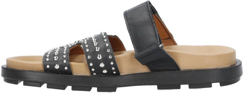 Babouche leren slippers zwart