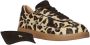 Babouche leren sneakers met panterprint beige zwart - Thumbnail 2