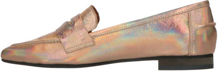 Babouche Louise 17 leren loafers nude metallic