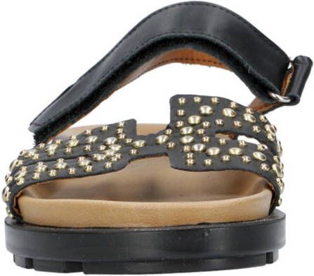 Babouche S-Leila-1 leren sandalen zwart