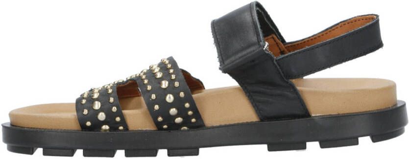 Babouche S-Leila-1 leren sandalen zwart