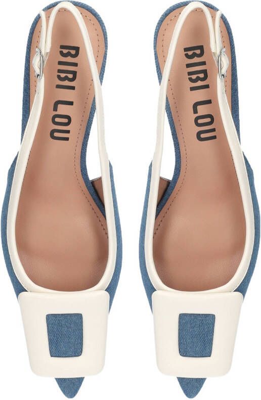 Bibi Lou Bonnie 55 denim slingback pumps blauw