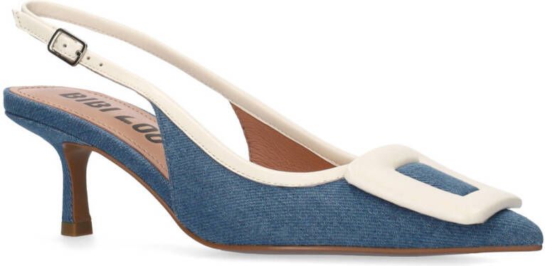Bibi Lou Bonnie 55 denim slingback pumps blauw