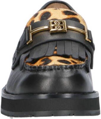 Bibi Lou Leopardo leren loafers zwart panter