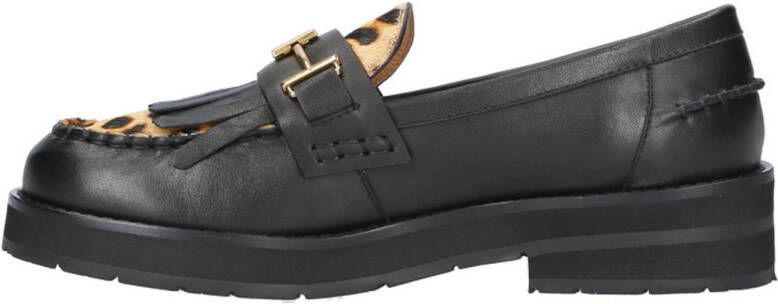 Bibi Lou Leopardo leren loafers zwart panter