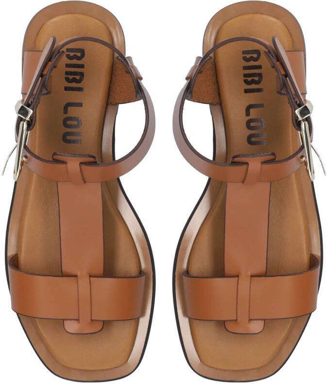 Bibi Lou Planas leren sandalen cognac