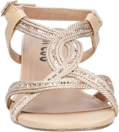 Bibi Lou sandalettes met glitters lichtbruin