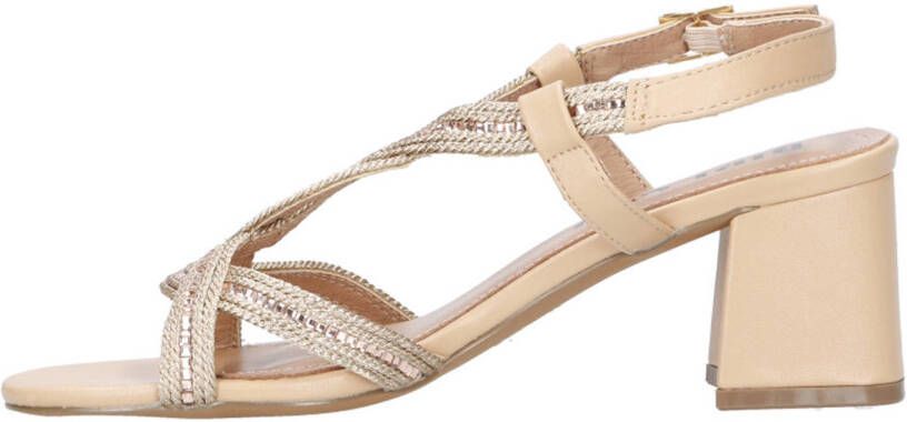 Bibi Lou sandalettes met glitters lichtbruin