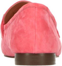 Bibi Lou suède loafers met gesp koraalrood