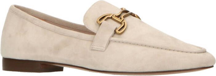 Bibi Lou suède loafers met gesp lichtgrijs