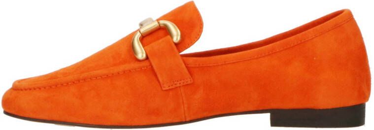 Bibi Lou suède loafers met gesp oranje