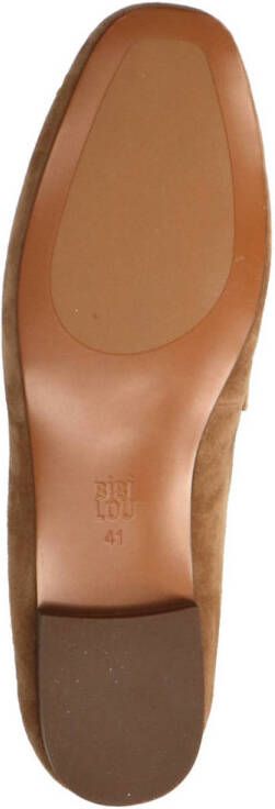 Bibi Lou Beige Suède Loafers met Gouden Gesp Beige Dames - Foto 8