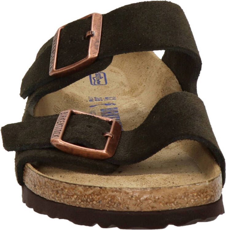 Birkenstock Arizona suède slippers donkerbruin