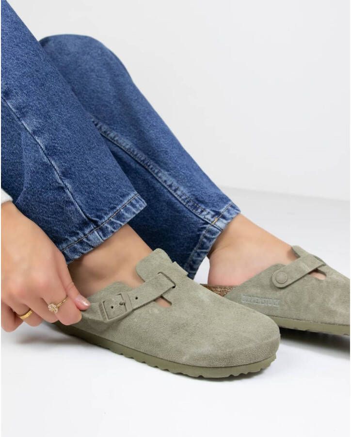 Birkenstock Boston suède clogs kaki