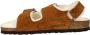 Birkenstock Milano Suède Schapenvacht Sandalen Brown Dames - Thumbnail 3