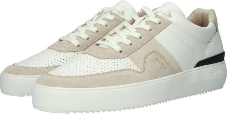 Blackstone Marble Colton leren sneakers wit zand