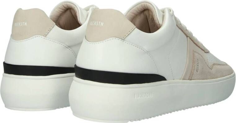 Blackstone Marble Colton leren sneakers wit zand
