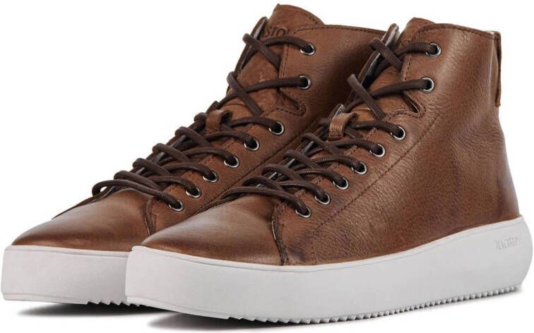 Blackstone YG09 leren sneakers cognac