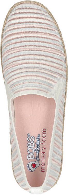 Bobs Flexapdrille 3.0 gestreepte espadrilles wit pastel