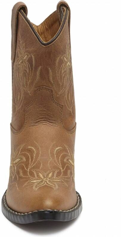 Bootstock Dolly Tiener leren cowboylaarzen met borduursels bruin