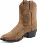 Bootstock Dolly Tiener leren cowboylaarzen met borduursels bruin - Thumbnail 3