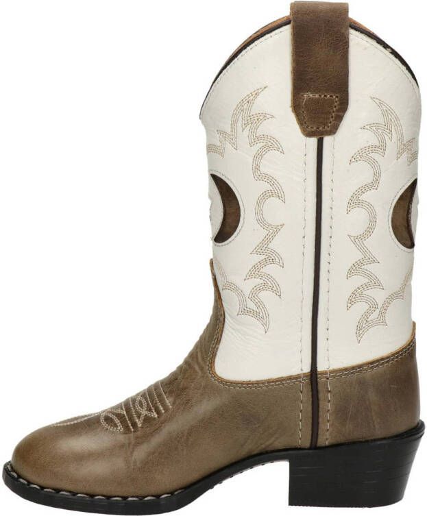 Bootstock Milkyway leren cowboylaarzen bruin ecru