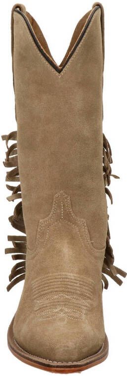 Bootstock suède cowboylaarzen met franjes beige