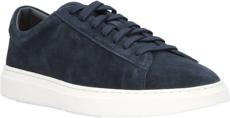 BOSS leren sneakers donkerblauw