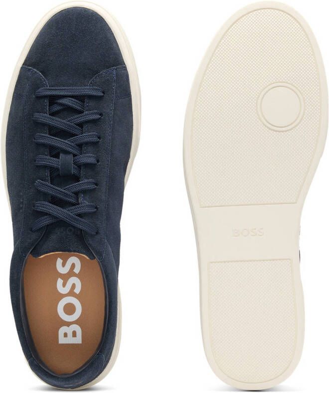 BOSS leren sneakers donkerblauw