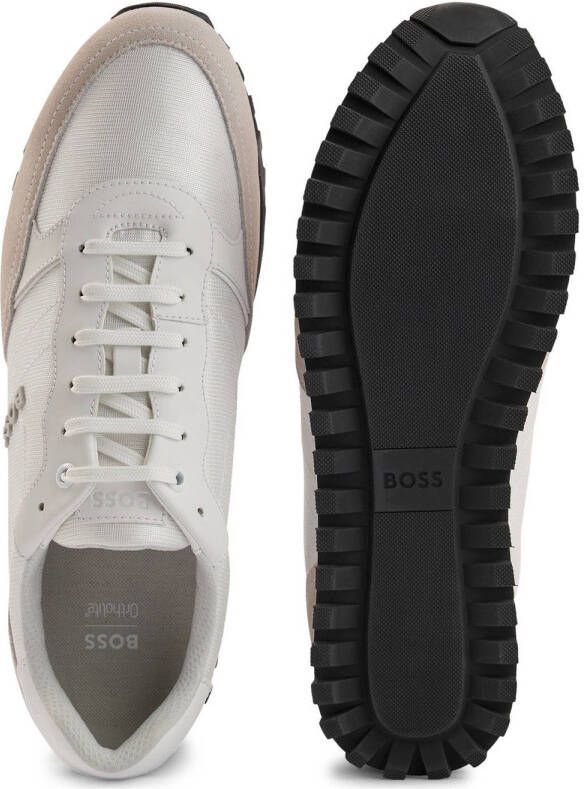 BOSS Parkour-L_Runn_nymx leren sneakers off white beige