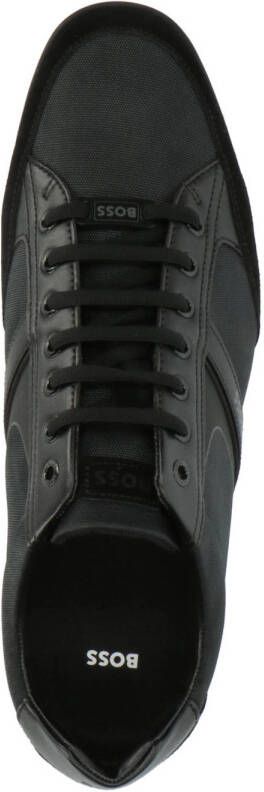 BOSS Saturn Low leren sneakers zwart